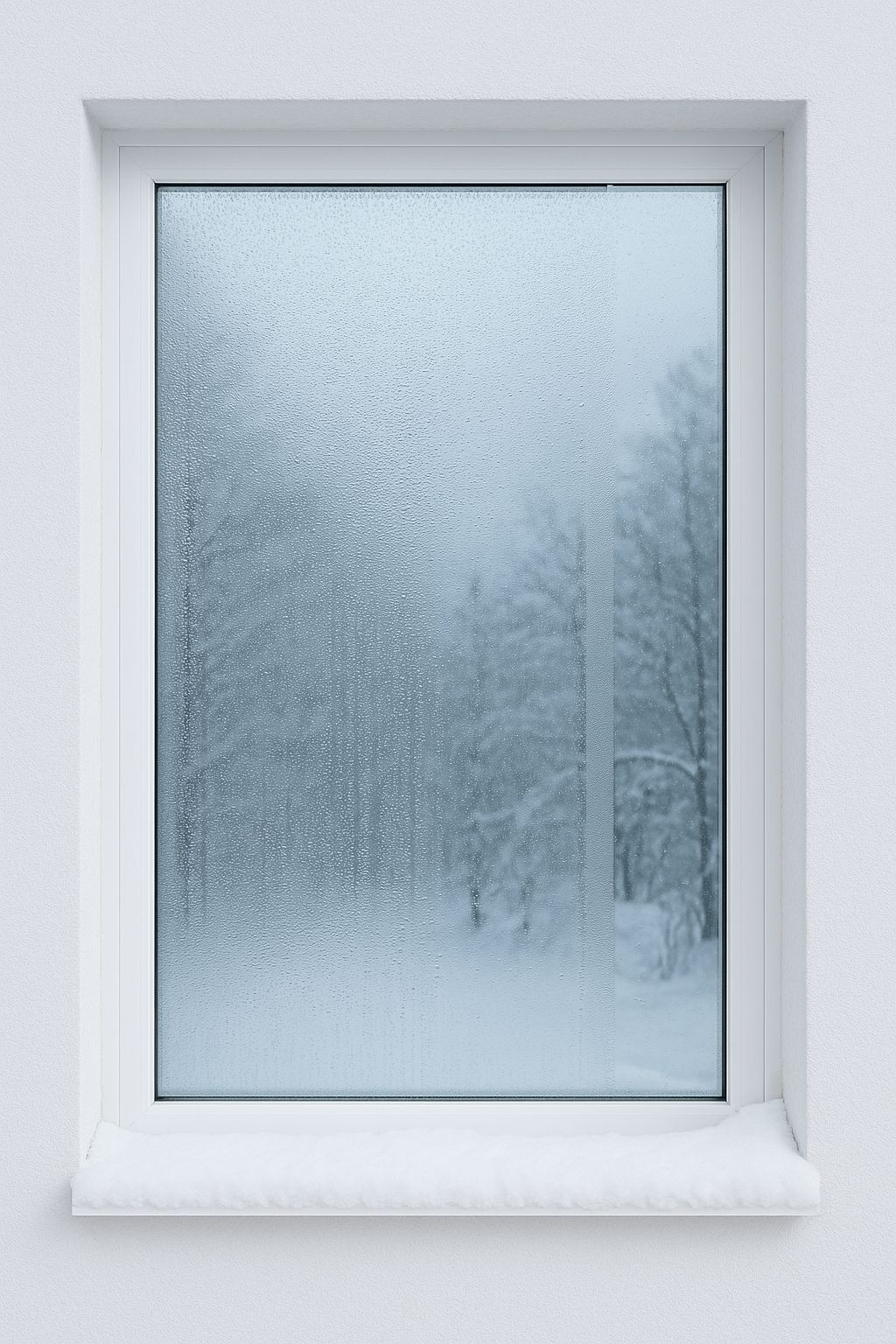 Kondens på fönster under vinter