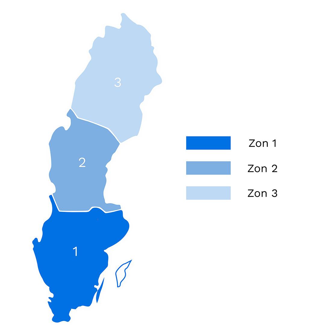 Leverans zoner Sverige